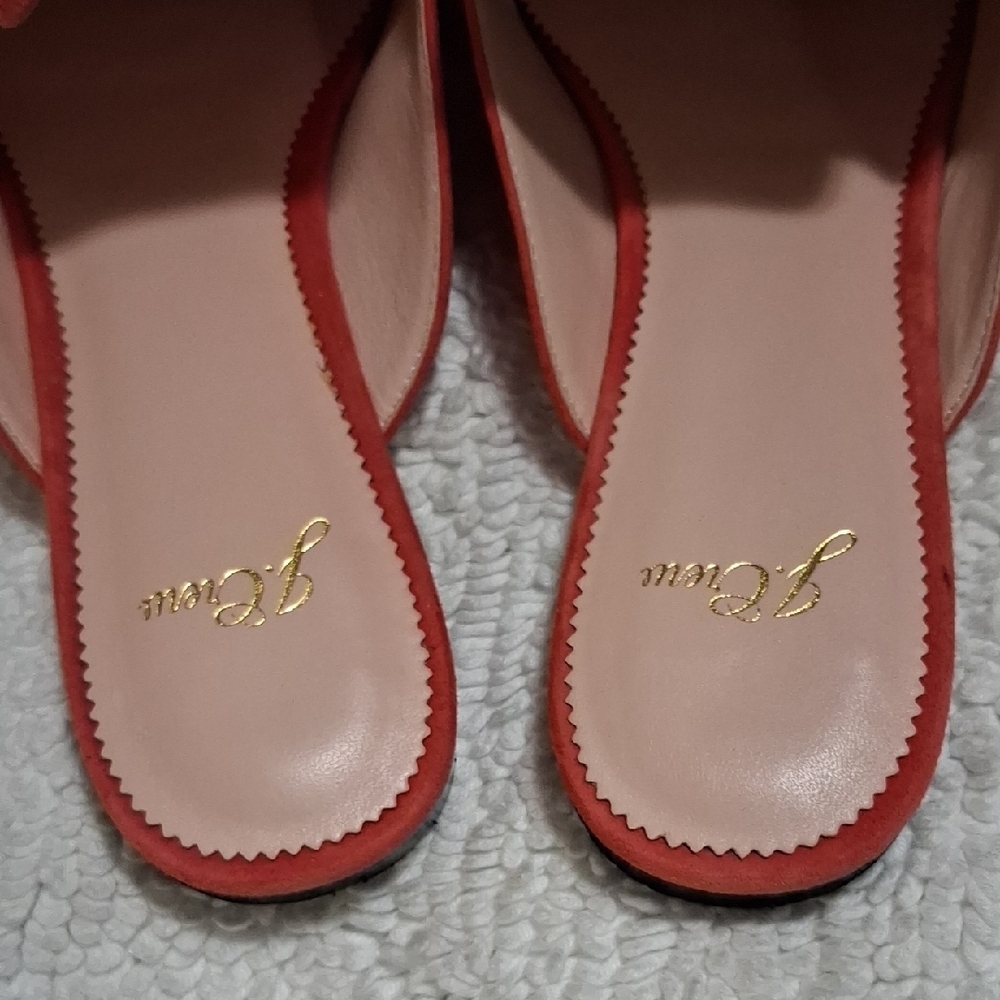 J. Crew Women's Bold Red Suede Mules - Picture 6 of 8